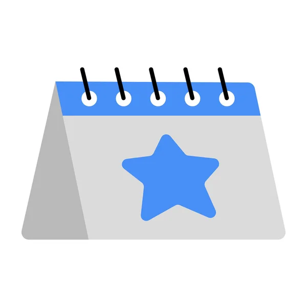 Conceptual Flat Design Icon Favorite Calendar — Stock Vector