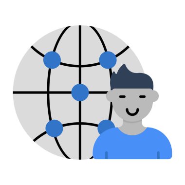 Küresel kullanıcının modern tasarım simgesi 