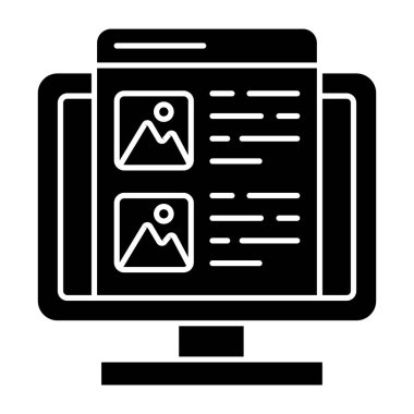 Çevrimiçi manzara simgesi, düzenlenebilir vektör 