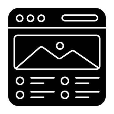 Web manzara simgesi, düzenlenebilir vektör 