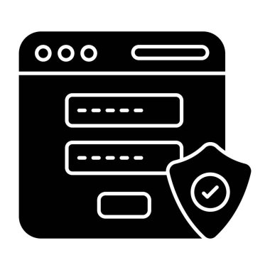 Güvenli web sitesinin yaratıcı tasarım simgesi 