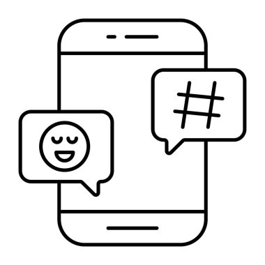 Taşınabilir sosyal sohbetin trend vektör tasarımı 