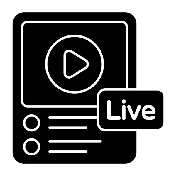 Ikon Design Live Video — Stock vektor