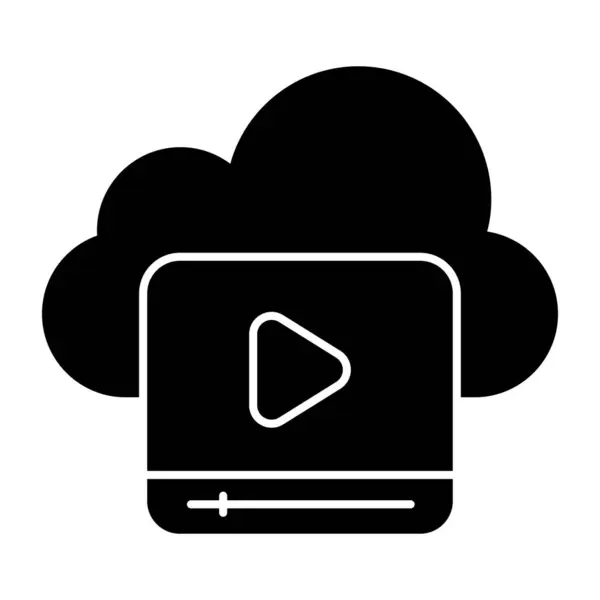 Креативный Дизайн Иконки Облачного Видео — стоковый вектор