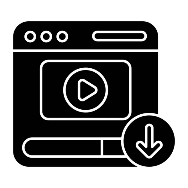 Návrh Ikon Pro Stahování Webového Videa — Stockový vektor