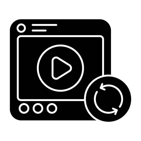 Ikona Moderního Designu Znovunačtení Videa — Stockový vektor