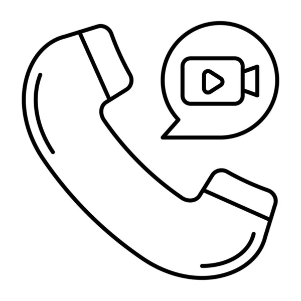 ビデオ通話の線形設計アイコン — ストックベクタ