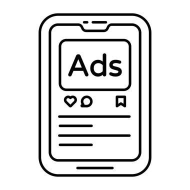 Mobil ada 'nın kavramsal doğrusal tasarım simgesi