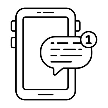 Mobil sohbet simgesi beyaz arkaplanda izole edildi 