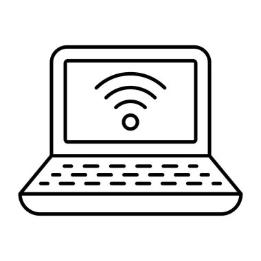 Bağlı dizüstü bilgisayarın eşsiz tasarım simgesi 