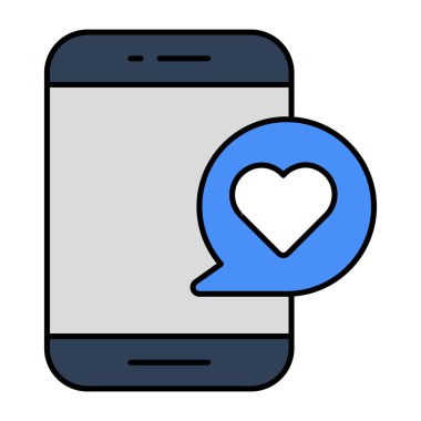 Mobil aşk sohbetinin mükemmel bir tasarım simgesi