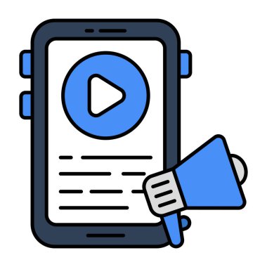 Mobil video tanıtım simgesi anlık indirme için kullanılabilir 