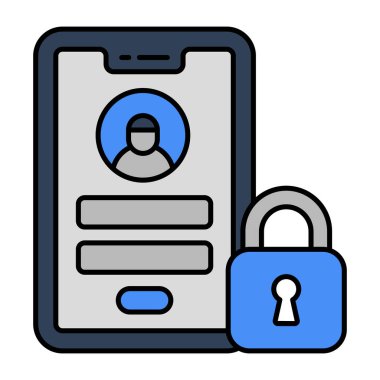 Güvenli mobil hesabın yaratıcı tasarım simgesi 