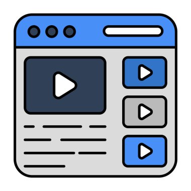 Web videosunun bir simge tasarımı  
