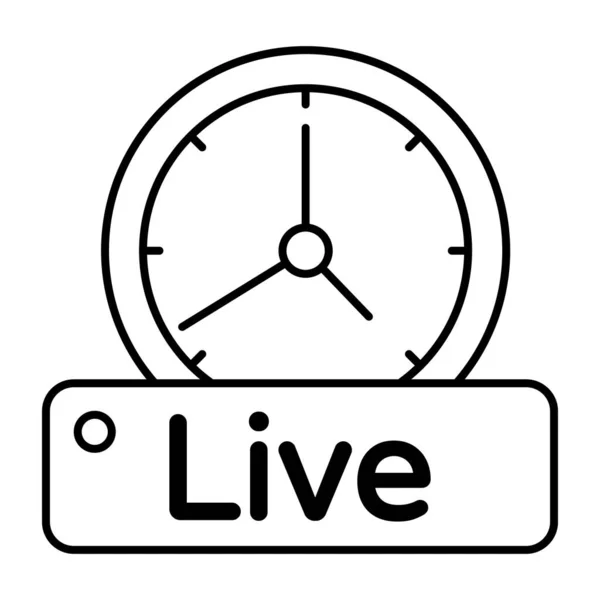 Eine Lineare Design Ikone Der Live Zeit — Stockvektor