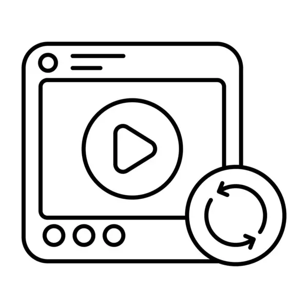 Современный Дизайн Иконки Перезагрузки Видео — стоковый вектор