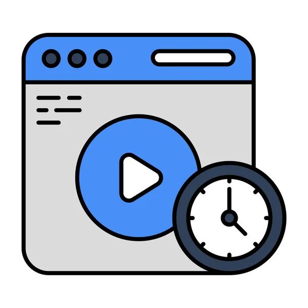 Icono Diseño Único Chat Vídeo — Vector de stock
