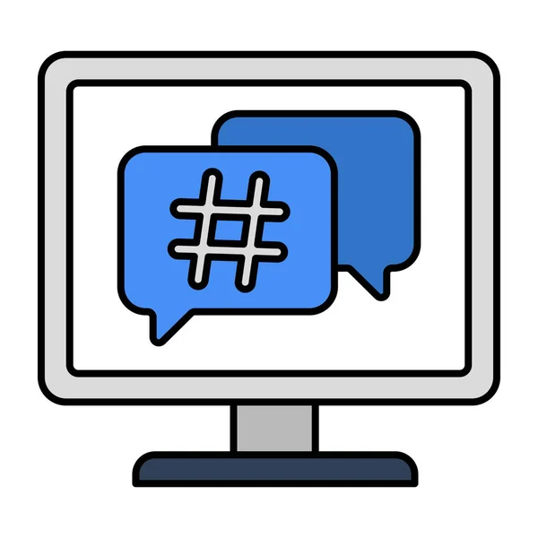 Icône Conception Modifiable Message Hashtag — Image vectorielle