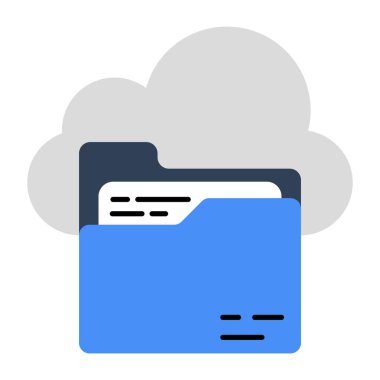 Bulut dizininin vektör tasarımı, düz simge 