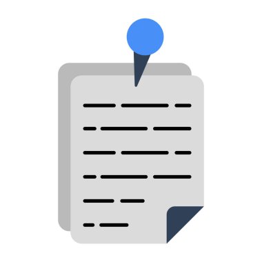 Pushpin belge simgesi, düzenlenebilir vektör 