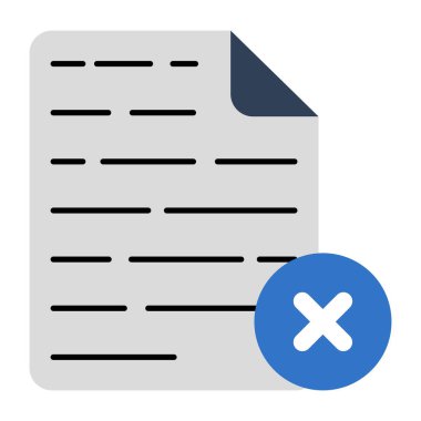 Katlanmış kağıt ile çapraz imzala Yanlış dosya konsepti simgesi 