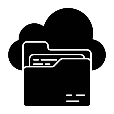 Bulut dizininin vektör tasarımı, düz simge 