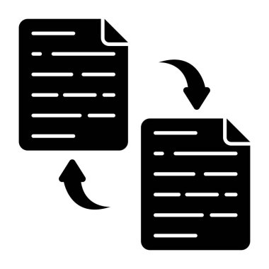 Dosya değişiminin kavramsal düz tasarım simgesi 