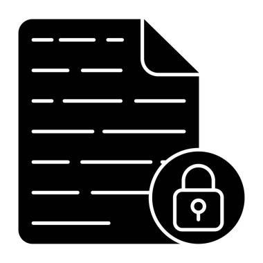 Kilitli dosya kavramını gösteren kağıt içeren asma kilit 