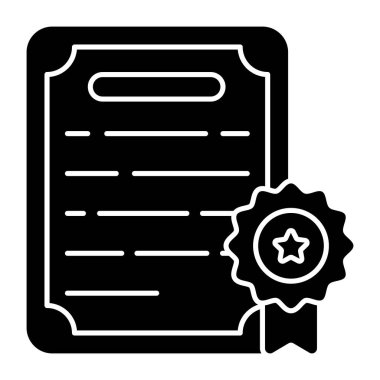 Derece, diploma, sertifika, tapu, kimlik, belge, simge, vektör, düz, doktor, rozet