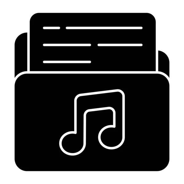 Folder Muzyczny Ikona Edytowalna Płaskiej Konstrukcji — Wektor stockowy
