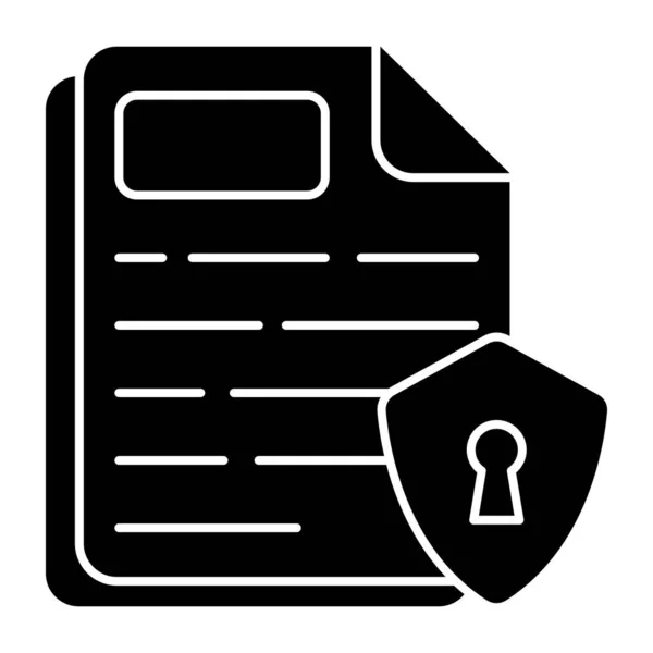 Güvenli Dosya Kavramını Simgeleyen Kağıt Içeren Kalkan — Stok Vektör