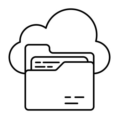 Bulut dizininin vektör tasarımı, doğrusal simge 