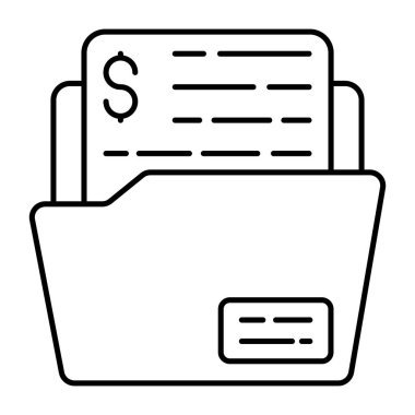 İş dizininin anlık indirme için bir doğrusal tasarım simgesi 