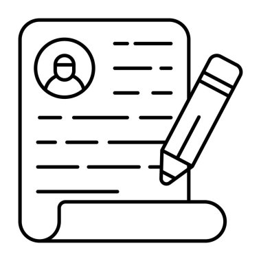 Editable design icon of cv writing 