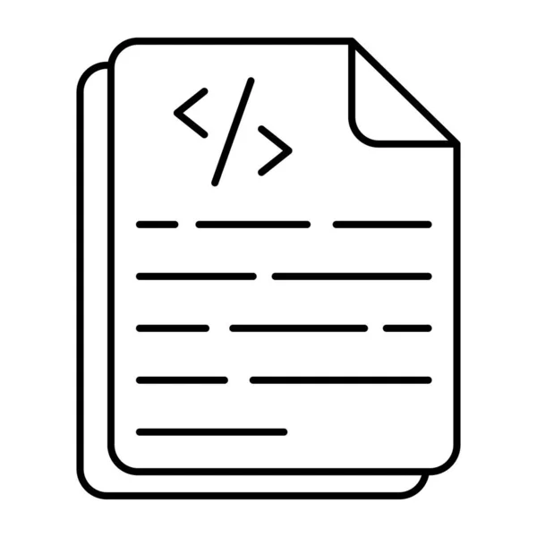 Иконка Линейного Дизайна Файла Кодирования — стоковый вектор