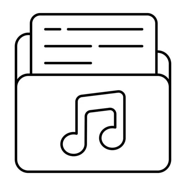 Editierbares Icon Für Musikordner Linearen Design — Stockvektor