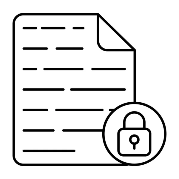 Padlock Paper Denoting Concept Locked File — Stock Vector