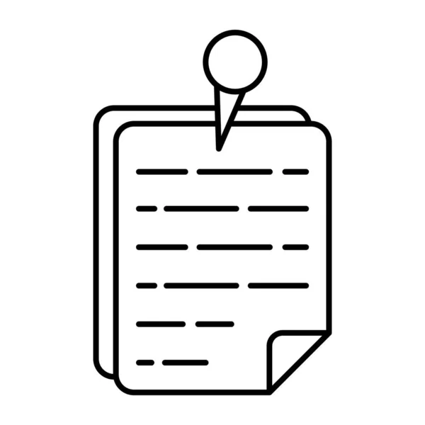 Pushpin Dokument Symbol Editierbarer Vektor — Stockvektor