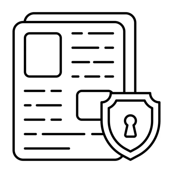 Güvenli Dosya Kavramını Simgeleyen Kağıt Içeren Kalkan — Stok Vektör