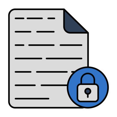 Kilitli dosya kavramını gösteren kağıt içeren asma kilit 