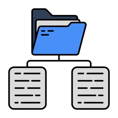 A unique design icon of folder network 