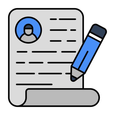Editable design icon of cv writing 
