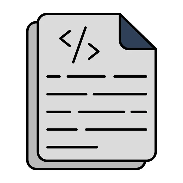 Піктограма Плоского Дизайну Файла Кодування — стоковий вектор