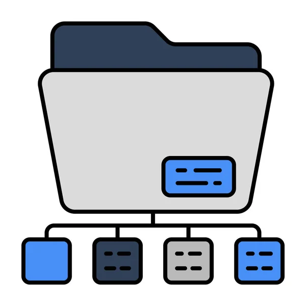 Folder Network Icon Creative Design — Stock Vector