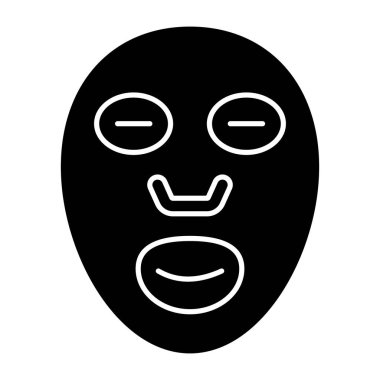 Yüz sayfası maskesinin kavramsal katı tasarım simgesi 