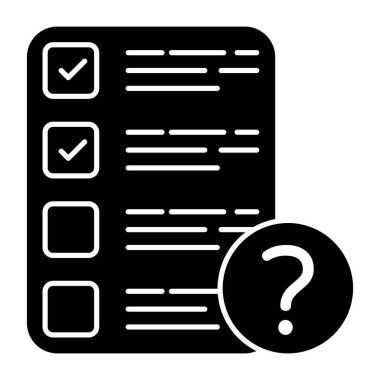 Kontrol listesi sorusunun mükemmel tasarım simgesi 