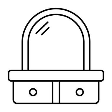 Kibir aynasının doğrusal tasarım simgesi 