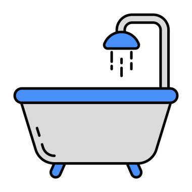 Trendy vector design of bathtub