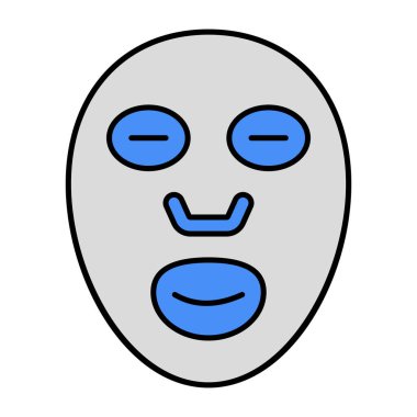 Yüz sayfası maskesinin kavramsal düz tasarım simgesi 