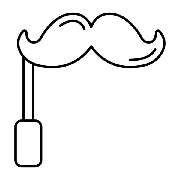 Linear Design Icon Mustache Prop — Stock Vector